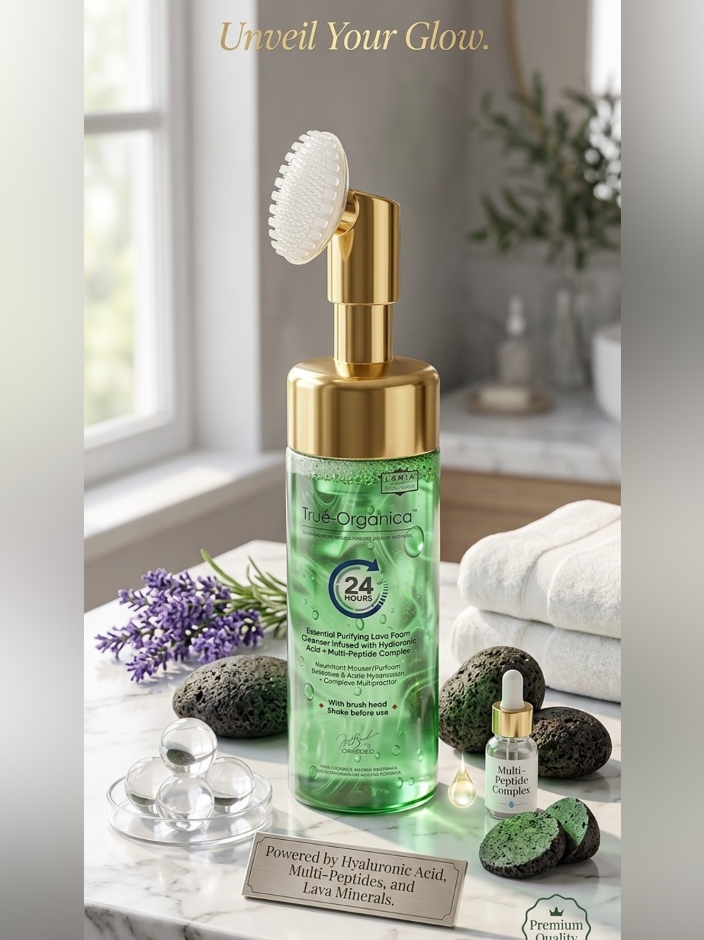 True Organica Cucumber Lava Foam Cleanser W/Brushhead ~ Retail $150